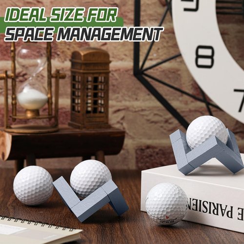 Lineshading 3 Pack Golf Ball Display Stand 1.97 Inch Wooden Golfball Display Case Grey Baseball Rack Holder for Souvenir Collections Tabletop Decor Men Golf Enthusiasts