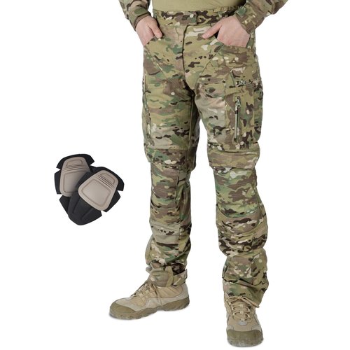IDOGEAR OUTDOOR Men’s Combat Pants Tactical Camo Pants with Hidden Knee Pads for Paintball Airsoft Milsim Apparel Multi-Pockets Ripstop Trouser(camo,36W x 33L)
