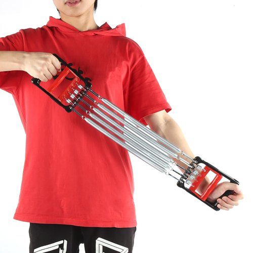 Chest Expander, 65KG Load Detachable Pedal Steel Spring Resistance Bands Chest Expander Fitness Equipment Puller Hand Grip Muscle Training Exerciser