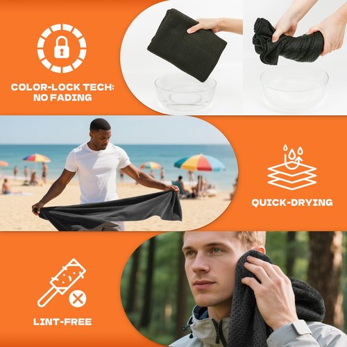 SOOWASH Microfiber Sweat Towel Quick Dry Lightweight Absorbent 3 Pack，Fast Drying 27‘’ X 55‘’ Negative Ions Odorless Gym Towels for Men & Women Yoga Sports Travel Outdoor Camping Gym (Large)