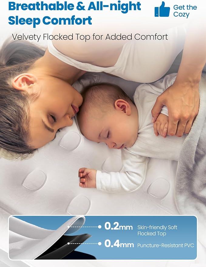 Twin XL Air Mattress with Built-in Pump, 18" Raised Comfort, 80“ Length, 48Hr Leak-Proof Test, Upgraded Honeycomb Pillar Design, Supports 500 lbs, 2-Min Inflation for Home, Guests & Camping