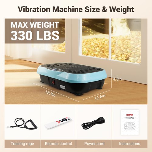 LSRZSPORT Vibration Plate, Exercise Machine Vibration Plate for Lymphatic Drainage Weight Loss, Waver Vibration Plate 330lbs Capacity 6 Preset Modes 120 Level