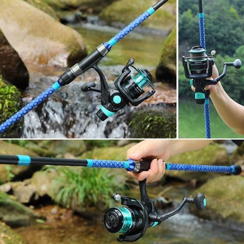 Sougayilang Baitfeeder Combo Surf Fishing Rod Combo Medium/Heavy 3 Piece Travel Spinning Rod with 4000 Size Reel (11')