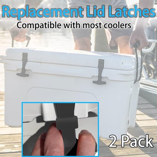 Bleigeeh Cooler Lid Latches Replacement,2 Pack Cooler T-latches Compatible with Yeti Hard Coolers & Other Related Coolers, More Hard Durable Rubber & Ergonomically Improved Design