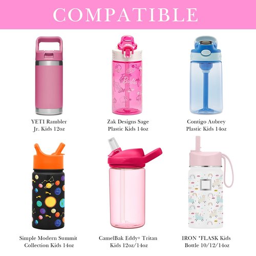 Linkidea Water Bottle Carrier with Strap Compatible with YETI Rambler Jr. 12oz, Simple Modern 14oz, Hydro Flask Kids Bottles, Bottles Sling Holder with Pocket, Rabbit Cartoon