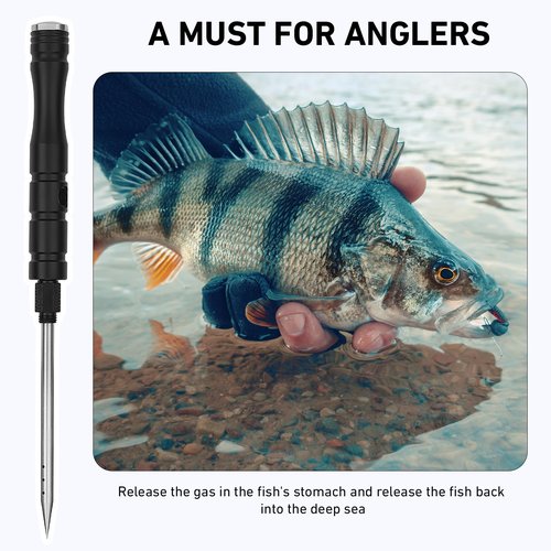 GOLDEN J Combination Fish Venting Tool Saltwater Fishing, Hidden Storage,Used to Vent Deep Sea Fish, Releasing Pressure and Allowing The Fish to Return to The Sea, an Essential Tool for The Angler