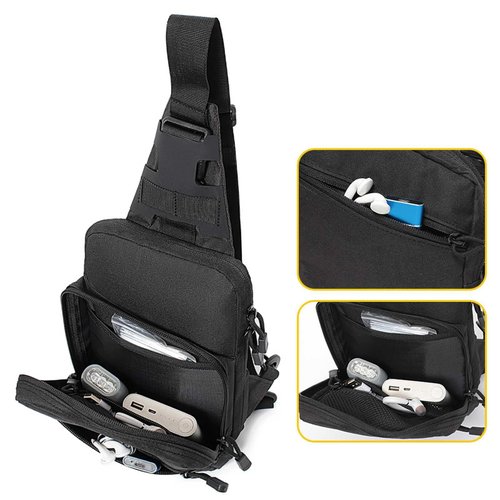 Xromes Gun Sling Bag, Concealed Carry Crossbody Pack CCW Sling Bag Durable EDC Shoulder Bag for Handgun with Holster