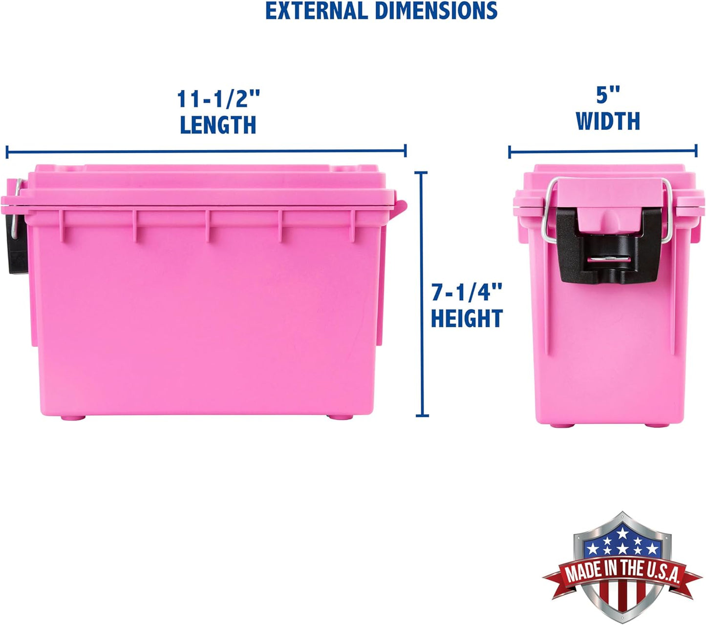 Sheffield 12629 Ammo Storage Box, Stackable .30 Cal Field Boxes, Water and Dust Resistant, Lockable Storage Box with Handle, Secures Hunting Gear, Supplies, and Bullets, Made in USA, Black, 1-Pack