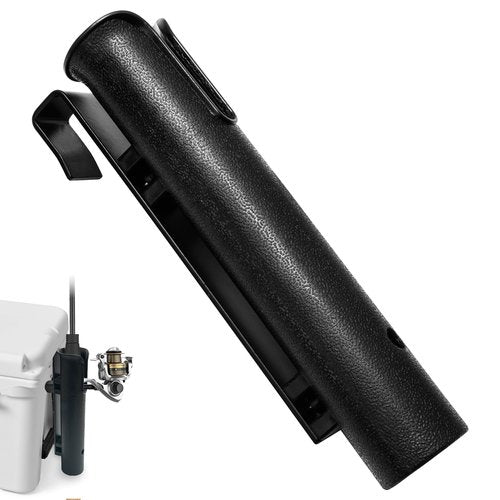 Omoojee Cooler Fishing Rod Holder, Wall Mounted Fishing Pole Holder, Fishing Rod Rack Compatible with YETI Coolers and for RTIC Coolers, Cooler Accessory, Medium, Black