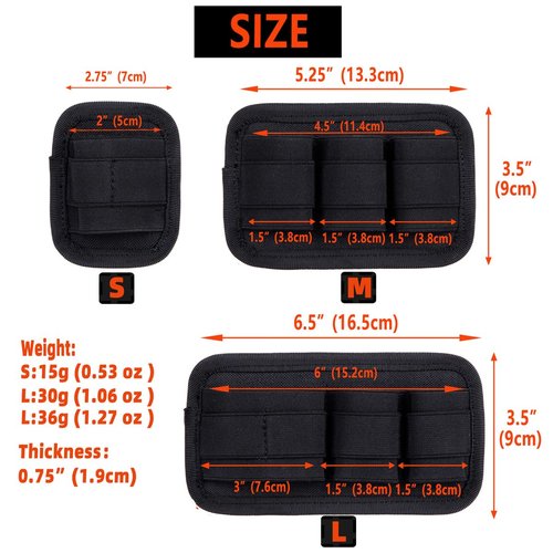 HOUSON 3 PCS EDC Elastic Organizer Patch, Tactical Bag Insert Elastic Bracket Secured with Hook Fastening