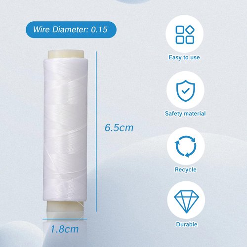 BRBASAP 2Pcs Magic Thread for Fishing 0.2 mm Elastic Invisible Bait Line 656 Feet Per Spool with Clear Storage Case Perfect for Wrapping Threading and Fishing Twine Holder