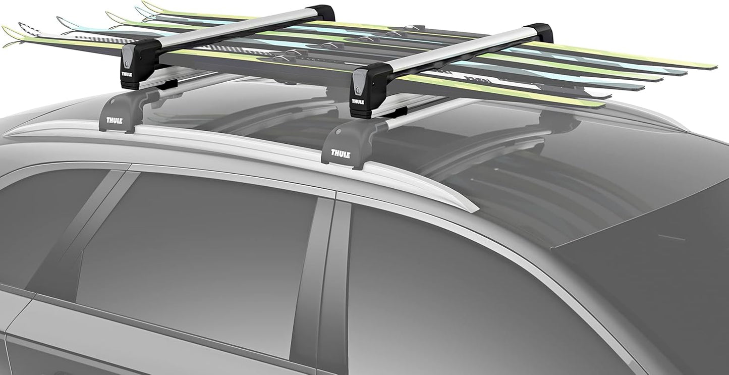 Thule SnowPack Ski/Snowboard Rack, Large (6 Pr/4 Boards), Black