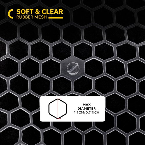 SF Fly Fishing Landing Soft Rubber Mesh Trout Catch and Release Net with Black Magnetic Net Release Combo Kit (Clear A Combo Small Holes)