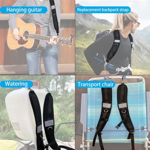 FOLAI Waterproof Replacement Shoulder Strap with Adjustable Belt for Shoulder Bag Backpack Black