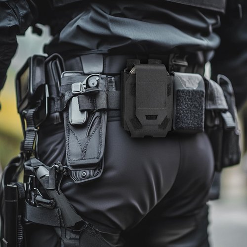 Moko Tactical Handcuff Pouch - MOLLE-Compatible Handcuff Holder for Duty Belt & Vest, Quick-Release Police Handcuff Case Fits Hinged & Chain Cuffs, Black