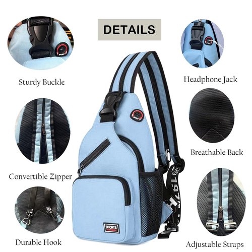 JENAGREEN Cross Body Bag Sling Backpack Bag,Crossbody Bag Chest Bag Casual Daypacks with Belt Waist Pack for Women Man