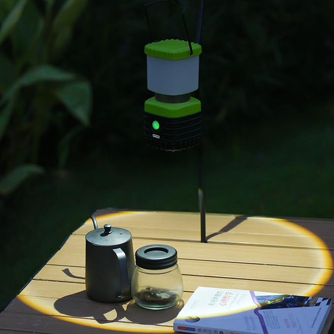 3PCS 6500K White Light LED Camping Lantern Rechargeable 1000LM, 4500mAh Power Bank, Flashlight for Hurricane Emergency, Hiking, IP44 Waterproof Lantern(Black)