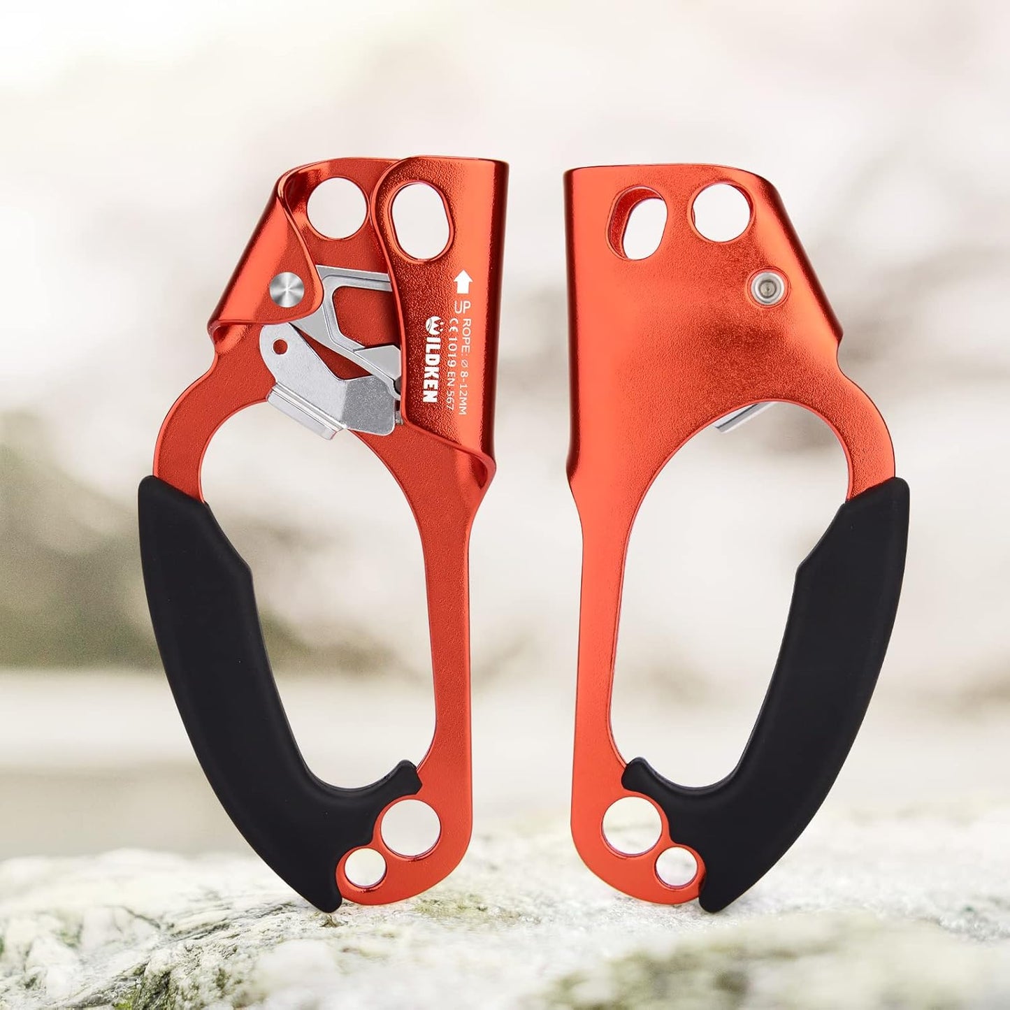 WILDKEN Climbing Hand Ascender Outdoor Mountaineering Tree Arborist Climbing Rappelling Equip Hand Ascender for 8-14MM Rope Left Right Hand Ascender