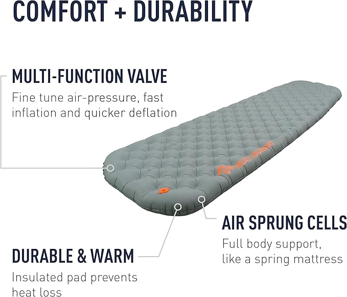 Sea to Summit Ether Light XT Extra-Thick Insulated Sleeping Pad, Tapered - Regular (72 x 21.5 x 4 inches)