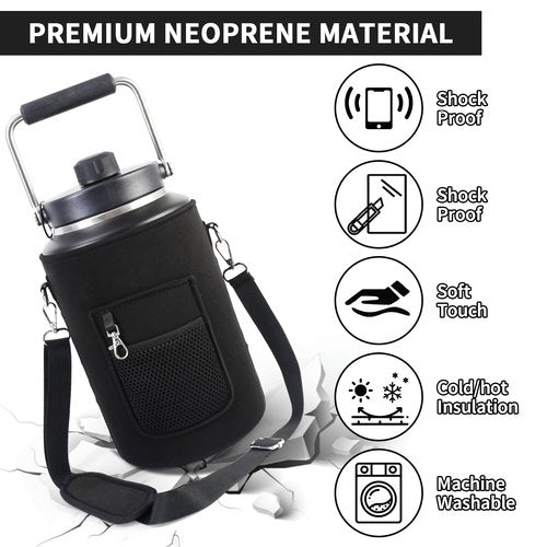 1 Gallon Jug Holder Compatible with Yeti/RTIC One Gallon Jugs, Carrier/Pouch Sleeve for Outdoor Camping, Hiking,Gym