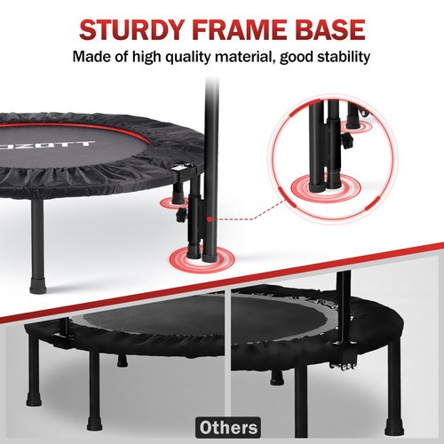 40" Rebounder for Adults,Mini Rebounder Foldable Fitness Rebounder with Adjustable Foam Handle,for Indoor/Outdoor Exercise Workout,Max Load 450LBS