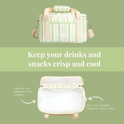 DACOSTA VERDE Handbag, Box Cooler - Sage Stripe