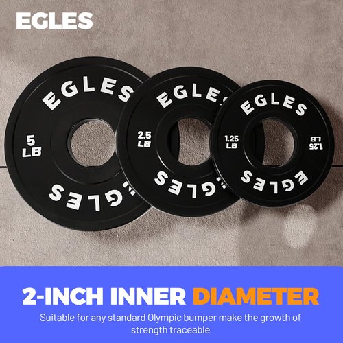 EGLES Change Plates Pair 1.25LB Black Rubber Coated Weight Plates in Pairs Olympic Bumper Plates Fit 2-Inch Barbells Strength Training Plates Gym & Fitness Change Weight Plates