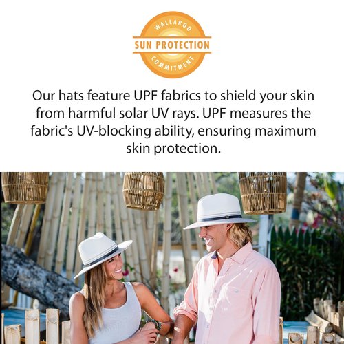 Wallaroo Women’s Sanitas Sun Hat (Stone/Natural) – UPF 50, UV Protection, Wide Brim, Packable, Adjustable Bucket Hat, Chin Strap & Ponytail Slot, Medium Size – Ideal for Outdoor Water Sports & Travel