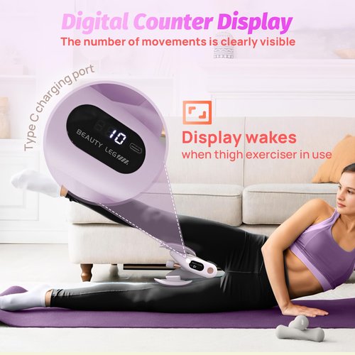 VANiGO Thigh Master Thigh Exerciser for Women, Pelvic Floor Muscle Inner Thigh Exerciser Workout Equipment, Kegel Exercise Hip Trainer, 45lb Thighmaster Home Gym for Legs Strengthen Machine