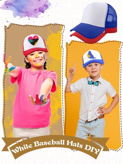 SGBETTER 15 Pack Kids DIY Trucker Hats Bulk Summer Mesh Baseball Cap Blank Sublimation Trucker Cap for Child Summer (US, Numeric, 6 3/4, Color Set 2)