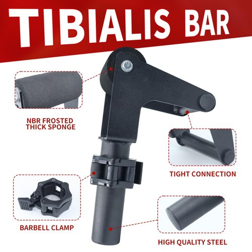 MARLANG Solo Tib Bar Tibialis Trainer Tibialis Bar Knees Over Toes Equipment Tibialis Raise Tibia Dorsi Calf Workout Machine Calves Workout Equipment Fit 2 Inch Weight Plates
