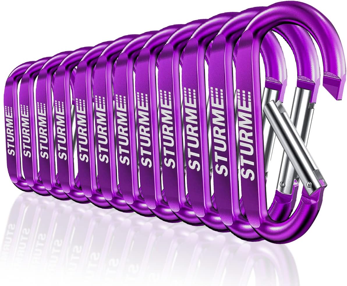 STURME 12pcs Carabiner Clip 3" Small Durable Carabiner Keychain Carabeaner Hooks