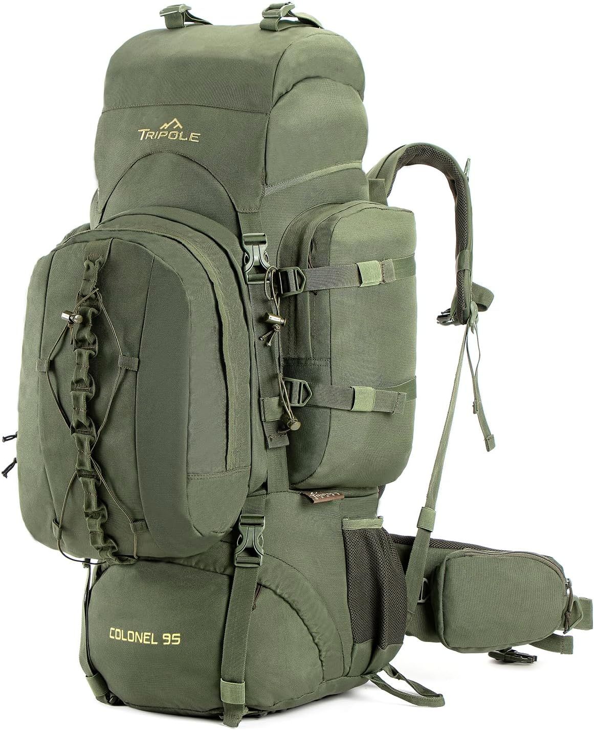 Tripole Colonel 95 Litres Internal Frame Rucksack + Detachable Day Pack, Rain Cover, Black