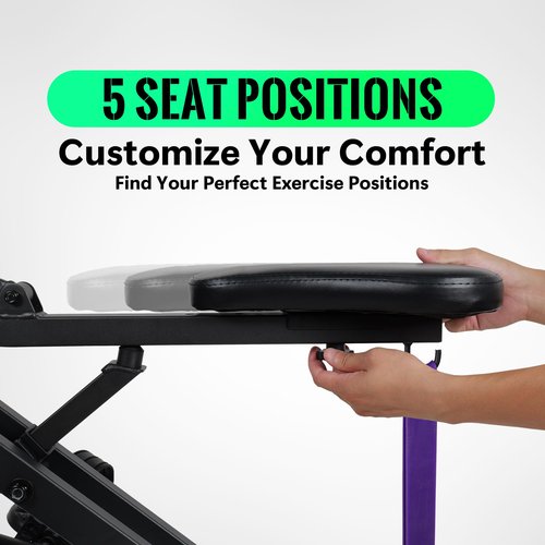 Leikefitness Squat Assist Trainer for Leg Fitness Machine for Home Gym Squat Machine, 2 in 1 Ride & Rowing Machine for Botty Glutes Butt Thighs, Black