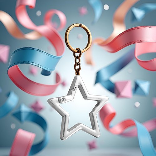 Star Shaped Stainless Steel Keychain Clip,Small Carabiner Snap Hook Holder Hook Clip Locking Carabiner, Key Holder Carabiners for Keys and Wallet Accessory with Key Chain Rings
