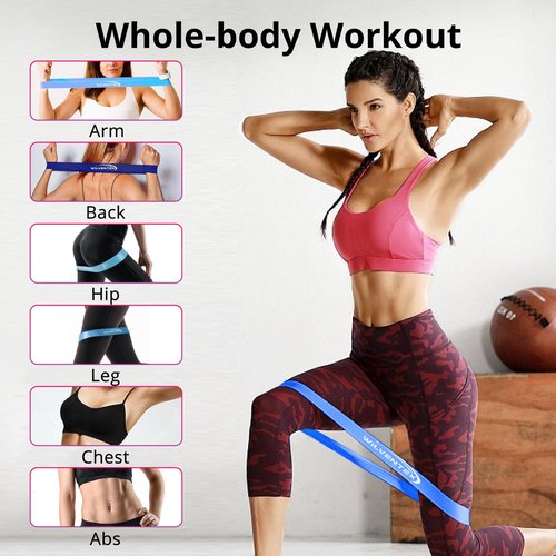 WILVENTEX Resistance Bands, Natural Latex Band Loop Set, 5 Different Resistance Levels [10LBS-115LBS] for Workout, Gym, Stretching, Yoga, Home Fitness, Training, Exercise, Physical Therapy