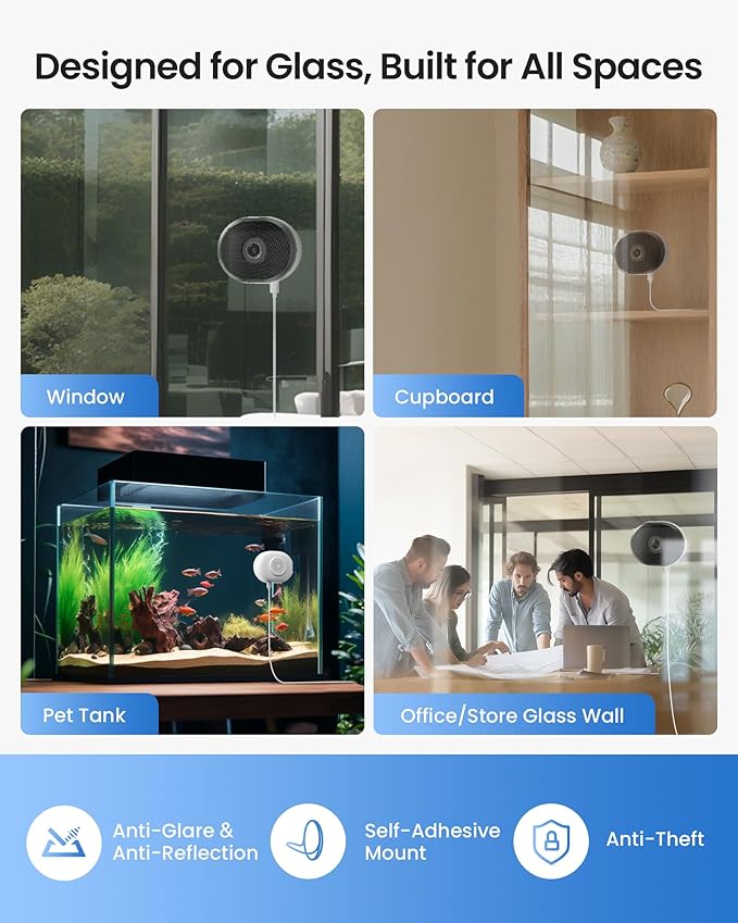 ZOSI 4 x C680 2K Window Security Camera with Full Color Night Vision, 3MP Indoor Plug-in WiFi Camera for Home Security, Human Vehicle Detection, 2.4/5GHz, Cloud/Memory Card Storage, Easy Install