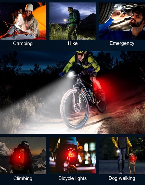 Zewdov 1000 Lumens Supper Bright Bike Lights for Night Riding Scooter Accessories, 8+7 Modes Sturdy Aluminum Alloy Bicycle Light, IP65 Waterproof & Rechargeable Bike Headlight and Tail Light Set