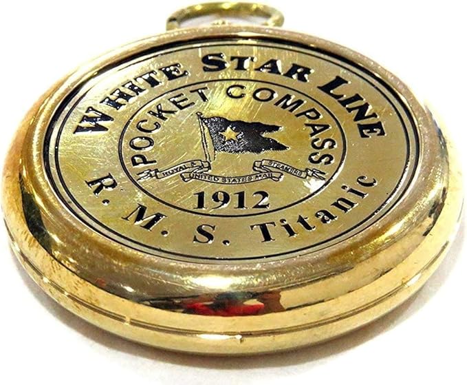Smizzy Navigational Maritime Vintage Nautical Brass Compasses Fully Functional Titanic/Robert Frost Poem Compass/Sundial for Gift and Home Décor