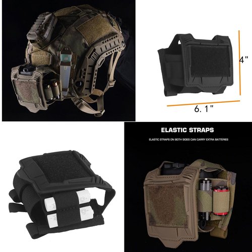 Tactical Fast Helmet Cover Set and Tactical Helmet Battery Pouch Counterweight Pouch Fit Size M/L Fast PJ BJ MH Helmet (BKCP/Black)