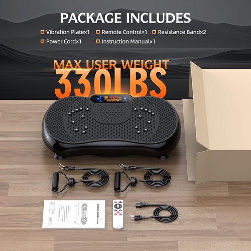 PBYRD Vibration Plate Exercise Machine, Lymphatic Drainage Machine for Weight Loss, Full Body Workout Vibrate Fitness Platform, Helps Toning Shaping Wellness Home Gyms Workout - Max User Weight 330lbs
