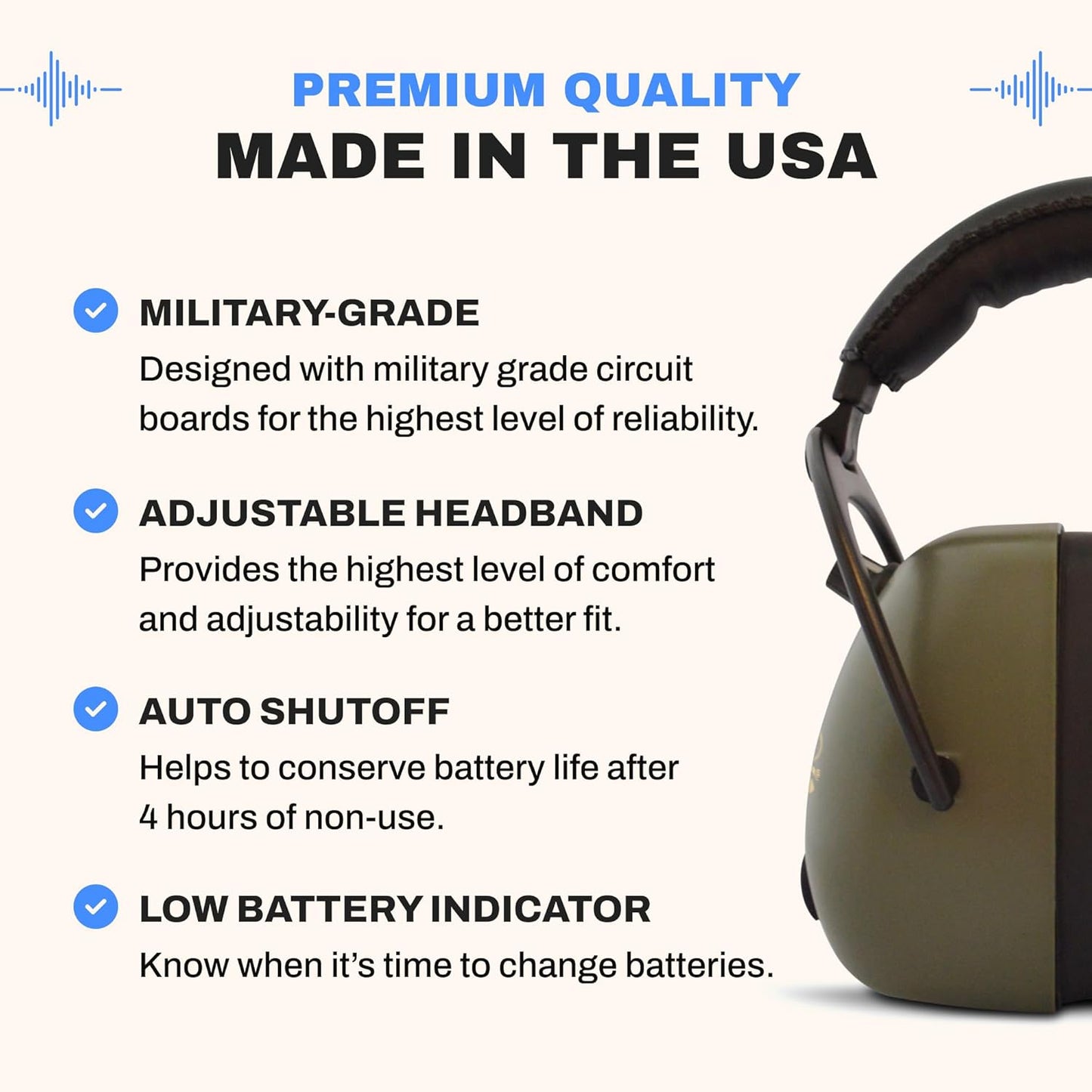 Pro Ears Gold II 30 Electronic Hearing Protection, Military Grade Tactical Ear Muffs, NRR 30 DB