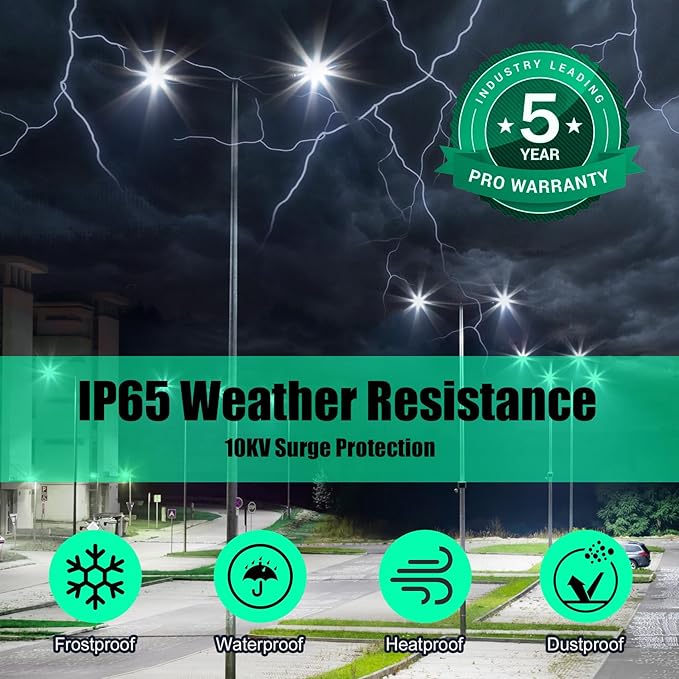 BBESTLED 480V Parking Lot LED Pole Light - 320W, 44800LM, 5000K Roadway Lights, 277-480VAC Input, 480V & 347V Commercial Street Lights