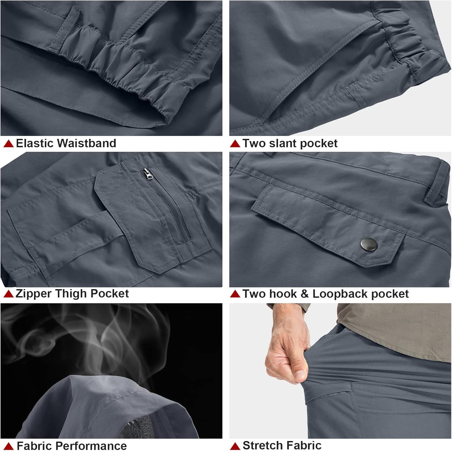 Toomett Men's Hiking Cargo Shorts Quick Dry Outdoor Travel Shorts for Men Fishing Camping Casual with Multi Pocket(6222,Army Green,36)