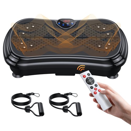 PUREROYI Vibration Plate Exercise Machine Weight Loss, Full Body Vibration Plate for Lymphatic Drainage, 180 Adjustable Speeds Vibrating Plate 400 Lbs Capacity Fitness Platform for Women Men