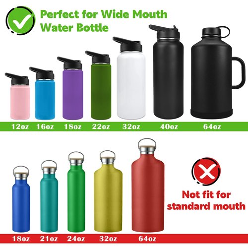 XccMe Straw Lid for Hydro Flask Wide Mouth,2Pack Replacement Lids with Straws for Wide Mouth 12,16,18,22,32,40,64oz Water Bottles,Sport Bottle Lids Accessories with Handle (straw lid2)