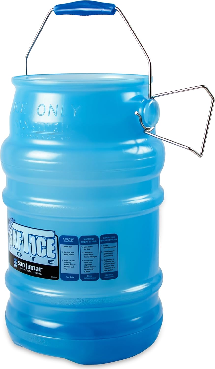 SPARTA San Jamar Saf-T-Ice Plastic Ice-Tote, 6 Gallons, Blue