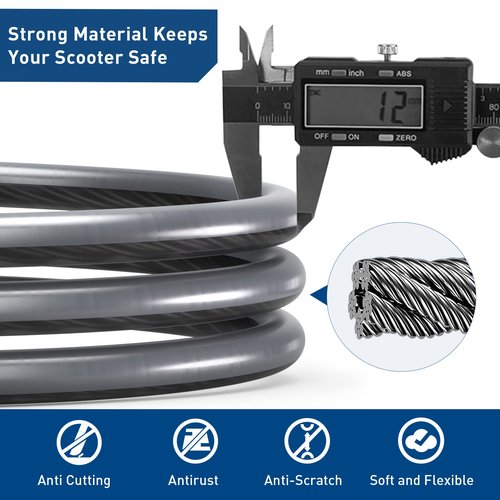 Hiboy Bike Lock, 3.3 Feet Bike Cable Locks, Resettable 4-Digit Combination Lock, Bike Locks Heavy Duty Anti Theft