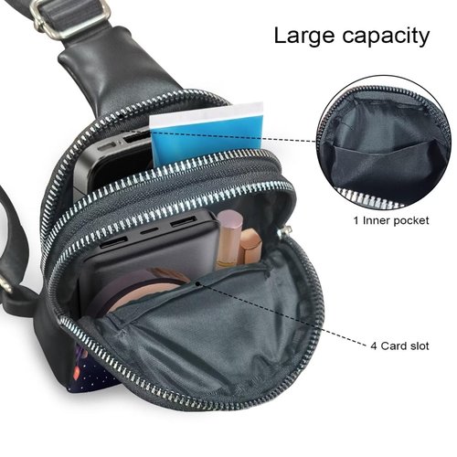 SAJJWHHR Owl Print Crossbody Sling Bag for Women Cute Fanny Pack Lightweight & Breathable Sling Backpack for Travel