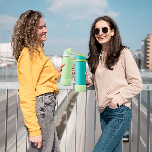 yoelike 2 PCS Silicone Water Bottle Boot for Owala, Anti-Slip Protective Sleeve for FreeSip/Twist/Flip, Watter Bottle Accessories, Bottom Bumper Cover, Dishwasher Safe, BPA Free (Wave)
